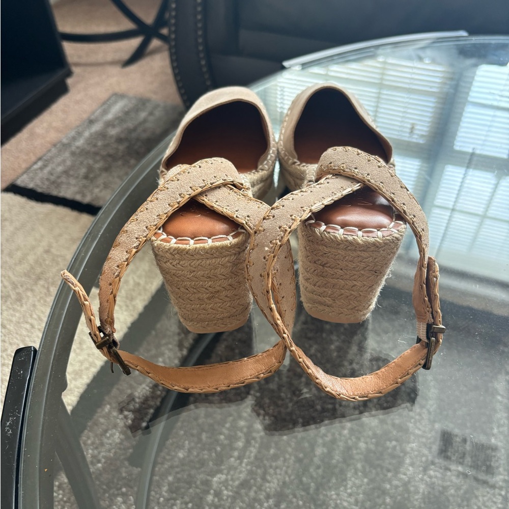 Crown Vintage Kenarsi 3 Espadrille Wedge Sandal Size 9.5M Taupe Stone NWOT - Picture 3 of 8